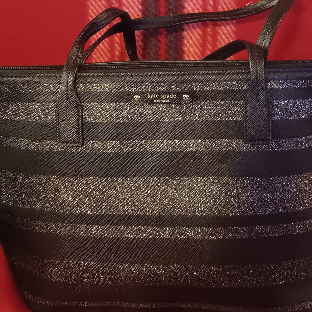 Kate Spade Black and Glitter Tote